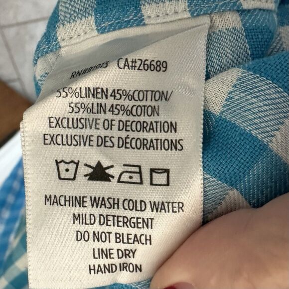 Robert Graham Shirt Mens Large Blue Gingham Classic Fit Long Sleeve Button Down - Picture 11 of 12